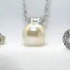 Juego perla con aretes en rodio - Imagen 2