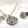 Juego corazon con llave en Rodio