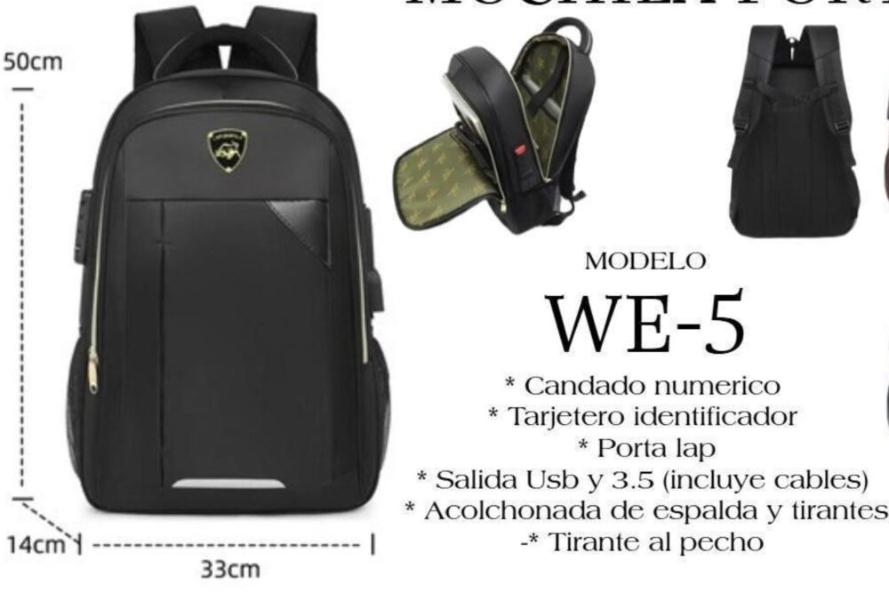 Mochila, Maleta Antirrobo Laptop Azul