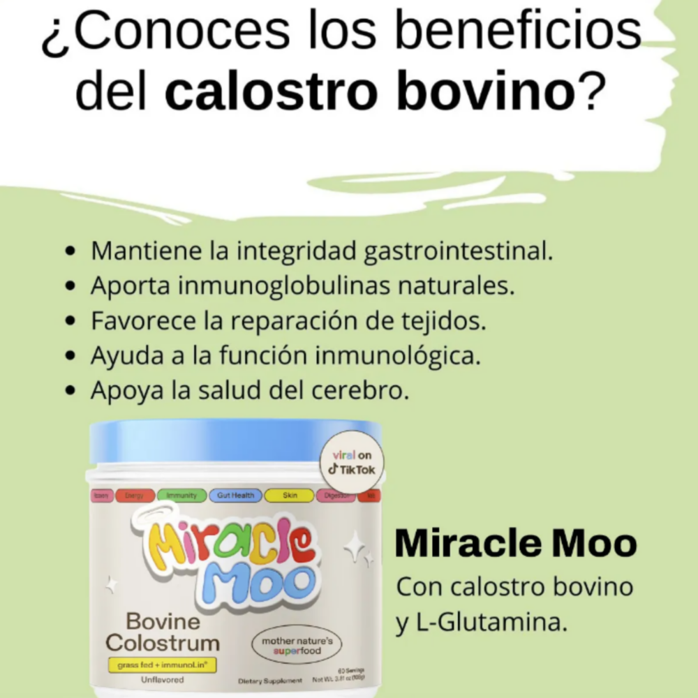 Suplemento Calostro Bovino Moo 108 gramo